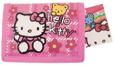 Hello Kitty三折钱包粉色花卉刺绣 — 第 1/3 张图片