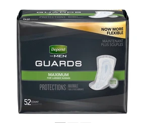 52 Count (1 Package) Depend Incontinence Guards / Shields for Men - Picture 1 of 2