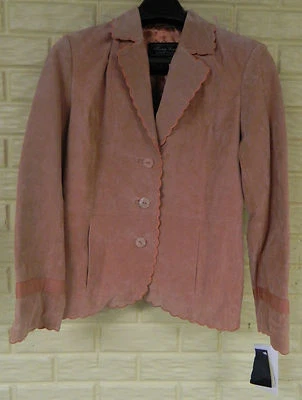 NWT TERRY LEWIS SALMON COLORED GENUINE LEATHER JACKET SIZE SMALL  - Image 1 of 4