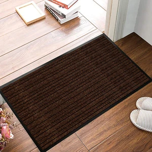 Large Heavy Duty Non Slip Rubber Back Door Mat Barrier Hallway Kitchen Floor Rug - Picture 1 of 21