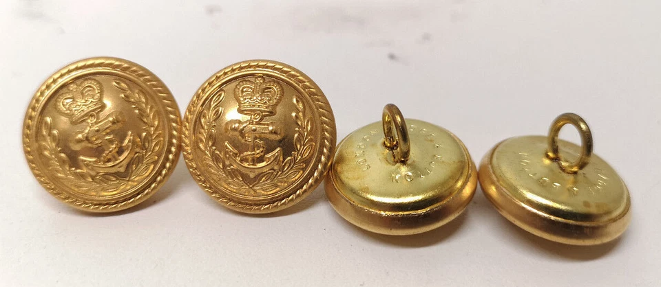 Britische Königliche Marine Flagge Offiziere Anker Queen's Crown Laurel Knöpfe - Bild 1 von 1