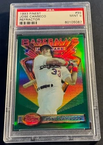 1993 JOSE CANSECO TOPPS FINEST REFRACTOR #99 PSA 9 RANGERS (087) - Picture 1 of 3
