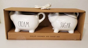 Rae Dunn White Piglet Pig Cream & Sugar Set New Farmhouse Decor - Picture 1 of 6