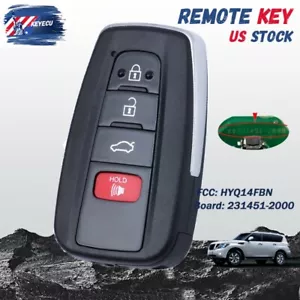 Keyless Smart Key Fob for Toyota Corolla 2019-2023 Remote Fob HYQ14FBN Unlocked - Imagen 1 de 7