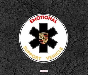 Porsche Emotional Support Vehicle - Car Sticker For Window, Bumper or Others - Picture 1 of 3