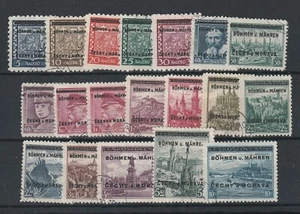 BOHEMIA AND MORAVIA, 1939, MICHEL 1-19, USED, SIGNED GILBERT, SCARCE, SEE ! - Picture 1 of 1