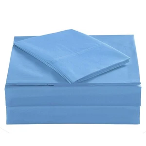 Twin Size Percale Bed Sheets, 200 Thread Count Cotton Polyester Blend Sheet S... - Picture 1 of 8
