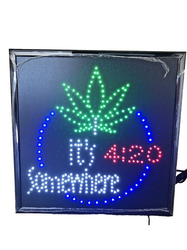 18.85” X 18.85” Bright LED It’s 420 Somewhere Marijuana Weed Sign | eBay