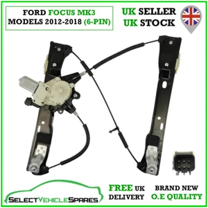 NEW FORD FOCUS MK3 DRIVERS RIGHT FRONT WINDOW REGULATOR & MOTOR (6-PIN) 2012-18 - Picture 1 of 5