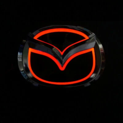 Red 5D Front Grill LED Light Emblem Illuminated Logo Badge for Mazda 10.1x8.2cm - Image 1 of 4
