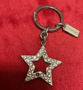 A Very Cute Rare Coach Star Diamond Silver color Key Ring Key Fob Keychain - Picture 1 of 2