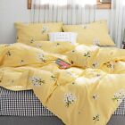 DREAMINGO Yellow Floral Duvet Cover Twin Girls Comforter Cover 100% Cotton Wh...