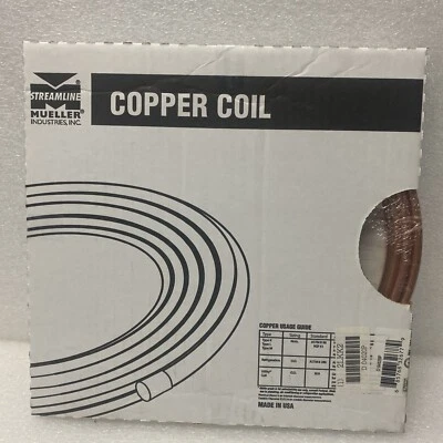 Streamline D 04020P Coil Copper Tubing, 1/4 In Outside Dia, 20 Ft Length, Type - Image 1 of 4