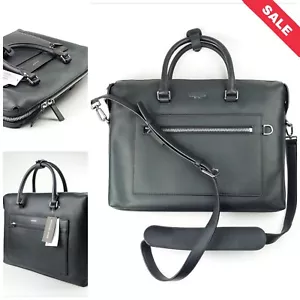 Michael Kors Greyson Tasche Aktentasche Reißverschluss Top Schwarz Italian Leder - Bild 1 von 16