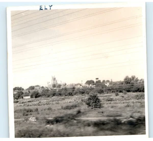 Vintage Photo 1953, Ely Cathedral Skyline from a Train, England ,JNHC 3.5x3.5 - Picture 1 of 2
