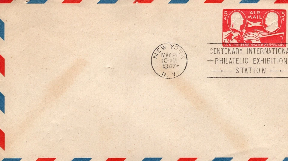 CENTENARY INTERNATIONAL PHILATELIC EXHIBITION, NEW YORK, NY  1947 FDC9020 - Image 1 of 1