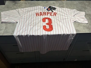 NWT Men’s Bryce Harper Phillies Home Pinstripe Jersey XL. - Picture 1 of 2