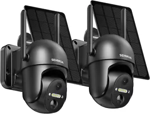 2 Pack Outdoor Camera Wireless, 2K Solar Security Cameras Wireless Outdoor 360° - Picture 1 of 5