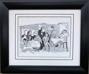 Al Hirschfeld "Cafe Crown - Yiddish Theatre 1942" CUSTOM FRAMED ART Broadway - Picture 1 of 3