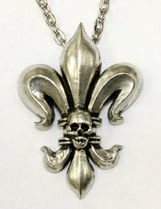 Alchemy Gothic FLEUR de MORT Pendant Necklace P122 - Picture 1 of 1