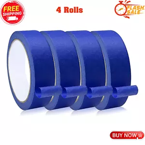 4 Rolls Blue Painters Tape, Masking Tape, Painter'S Tape, Painting Tape with Mul - Picture 1 of 6