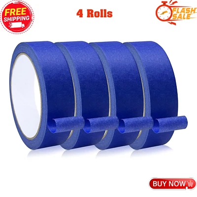 SMARINGWING 4 Rolls Blue Painters Tape, Masking Tape, Painter'S Tape, Painting Tape with Mul