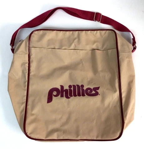 Philadelphia Phillies Tote Bag Vintage 80s Vinyl Strap Carry Sack Cover