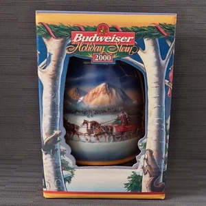 2000 Budweiser Holiday Stein HOLIDAY IN THE MOUNTAINS Ceramarte Brazil CS416 NOS - Picture 1 of 10