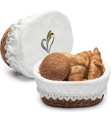 Bread Basket with Removable Liner and Cover Cover