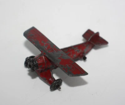 Slush Mold Airplane US Air Force #32 Red Vtg Metal Toy 2.5" missing prop - B - Image 1 of 4