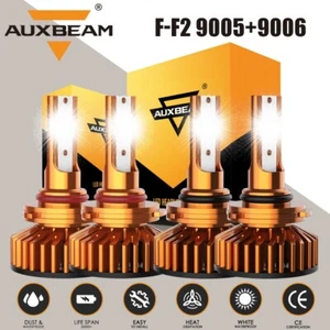 4x AUXBEAM 9005+9006 LED Headlight Bulbs For Chevy Silverado1500 2500 HD 2001-06 - Picture 1 of 11