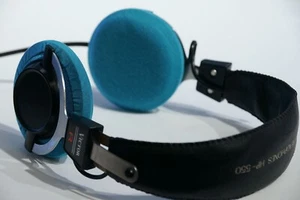 Victor HP-550 Earpad Repair & Protection mimimamo Headphone Cover M Blue - Picture 1 of 8