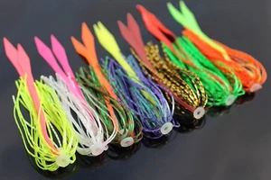 7 pcs Silicone Skirts Streamer Spinnerbaits Buzzbait Squid Rubber Fishing Lures - Picture 1 of 13