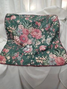 Croscill Granada Sham 26 x 26 Green Floral Burgundy Stripe Decorative - Picture 1 of 7