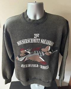 Vtg Crazy Shirts Hawaii Cat Sweatshirt Hickam AFB Military Rare Fits Men’s M - Picture 1 of 13