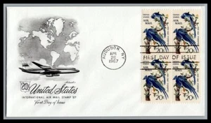 US FDC # C71 20c Audubon Artmaster block  1967, 9p827 - Picture 1 of 1