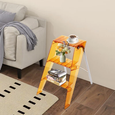 3 Step Ladder Folding Step Stool Orange Folding Step Stool for Adults 44*52*63cm - Image 1 of 4