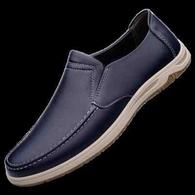Zapatos informales de cuero genuino para hombre resistentes al desgaste antideslizantes para conducir al aire libre Foto 1 de 4