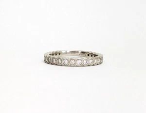 Gabriel & Co Plat 950 1/4ctw Diamond Wedding 3/4 Eternity Band Ring N593 - Picture 1 of 13