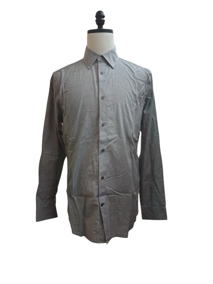 Gap платье рубашка мужская большой серый не железо оригинальный крой длинным рукавом на пуговицах - Изображение 1 из 4