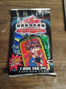 2009 bakugan battle brawlers new vestroia dog tag & Sticker Card Sealed Pack New - Picture 1 of 10