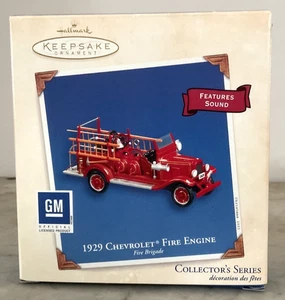 Hallmark Keepsake Ornament Fire Brigade 1929 Chevrolet camión de bomberos con sonidos - Imagen 1 de 5