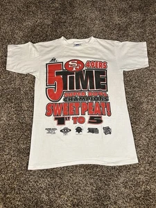 T-shirt vintage 49ers 5 Time Super Bowl Champions Apex One USA L punto singolo - Foto 1 di 5