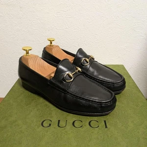 Auténticos Mocasines GUCCI Horsebit UK4.5 EU 37.5 US7.5 Cuero Genuino Negro Logo Mujeres - Imagen 1 de 24