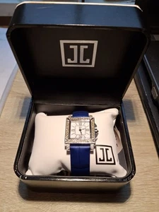 Jette Joop Damen Uhr – Weißes Zifferblatt, Blaues Armband, Kristallbesatz, Box, - Bild 1 von 7