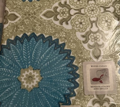 NIP Vera Neumann Porcelain Aqua Stain Resistant Tablecloth, 70” Round - Image 1 of 2