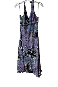 Vintage Purple Y2K Fairy Grunge Babydoll Asymmetrical Hem Tie Neck Dress Large - Picture 1 of 9