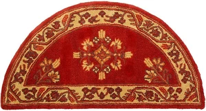 Vermillion Jardin Wool Hearth Rug, Half Round - Picture 1 of 6