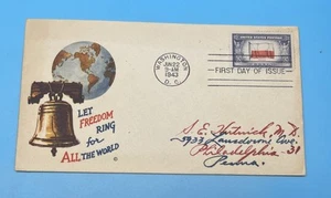 Let Freedom Ring for All the World Patriotic Cover #907 FDC First Day Issue 1943 - Picture 1 of 3