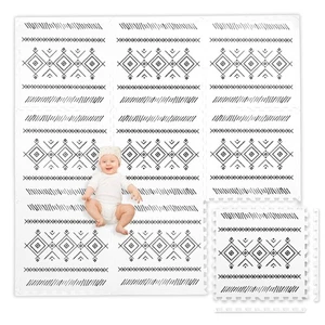 Non-Toxic Extra-Thick 9 Piece Childrens Play Mat - 72 x 72 inch Comfortable Cush - Picture 1 of 6